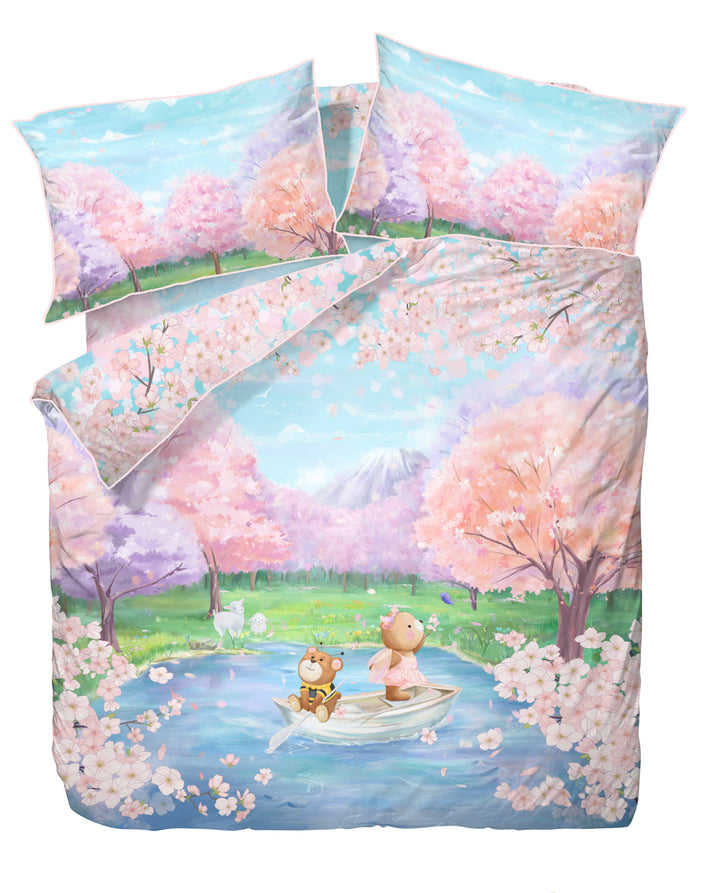 [ Active Fresh ] Wrinkle Clear Printed Pattern (062304) - Bedset - Cherry Blossom