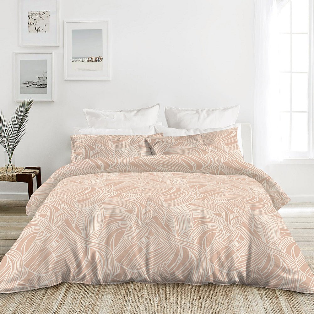 100% Cotton Printed Pattern (022133) - Bedset - Natural Home