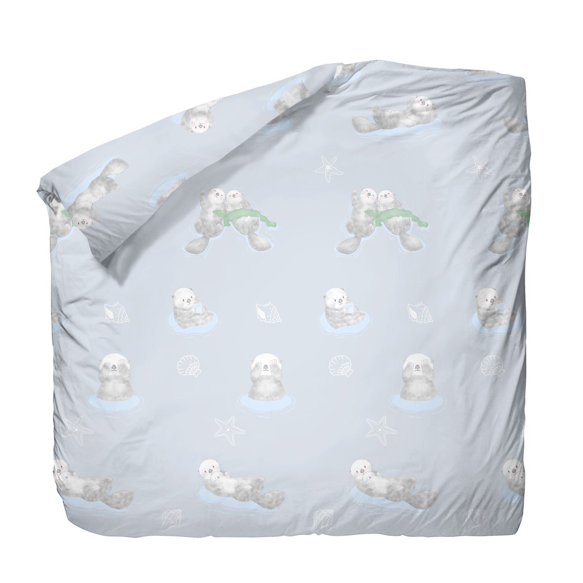 Frattini 100% Cotton Animal Pattern - Otter Waves (012506) - Natural Home