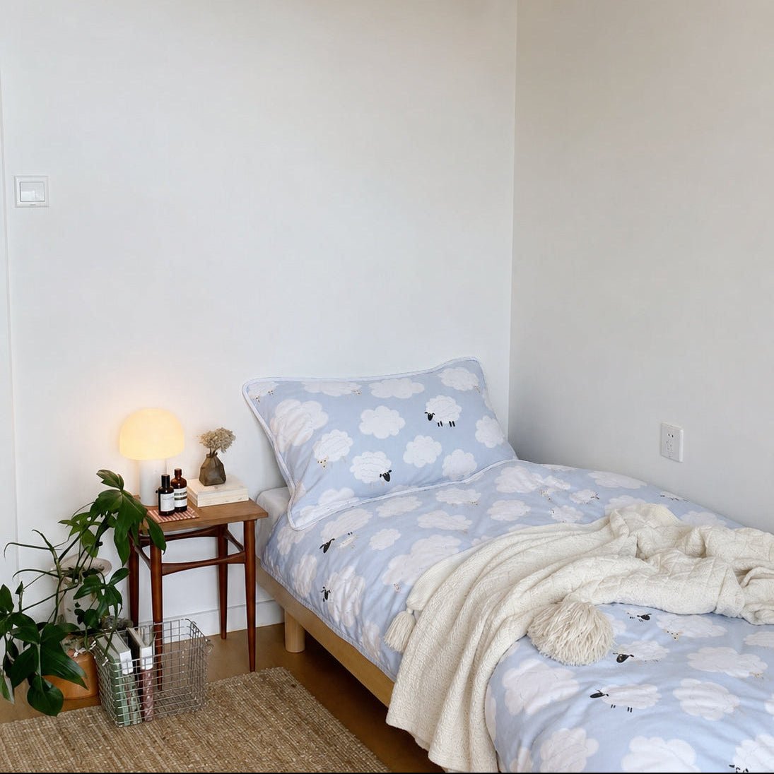 MALLOW Ultra-Soft 100% Cotton Bedding - Sleepy Sheep (132548) - Natural Home