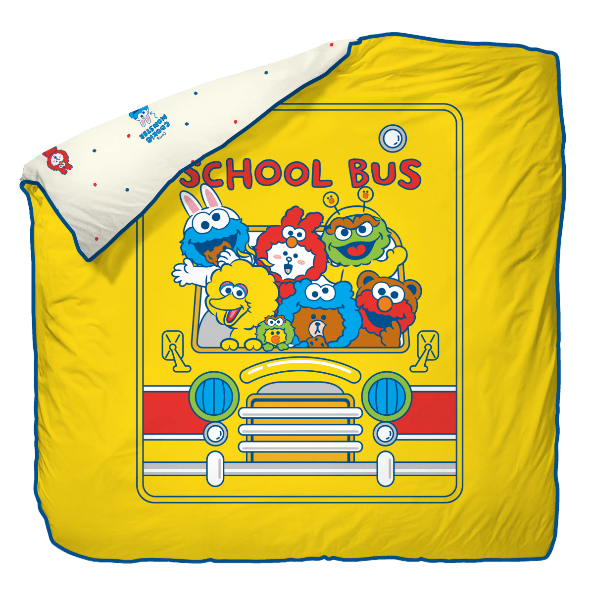School Bus (BD01SL09) - Sesame Street x LINE FRIENDS Active Fresh Bedding Collection - Natural Home