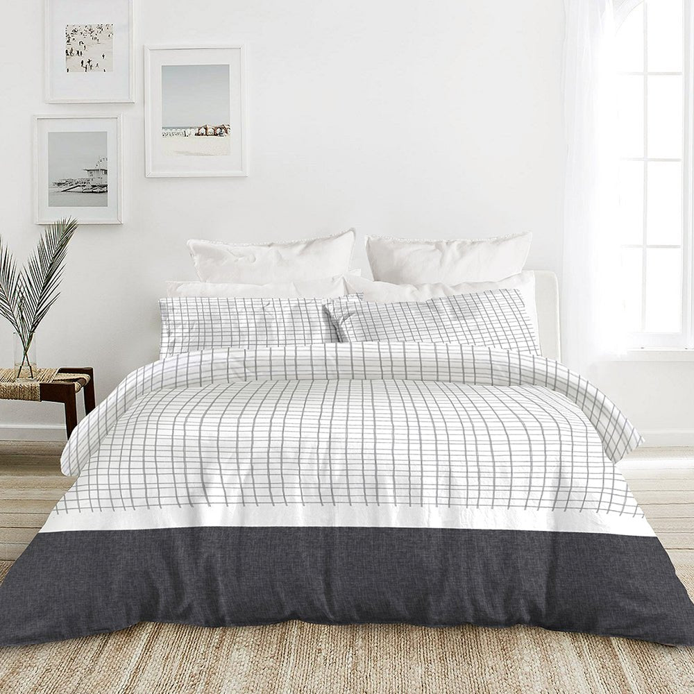 100% Cotton Plaid / Stripes (022161) - Bedset - Natural Home