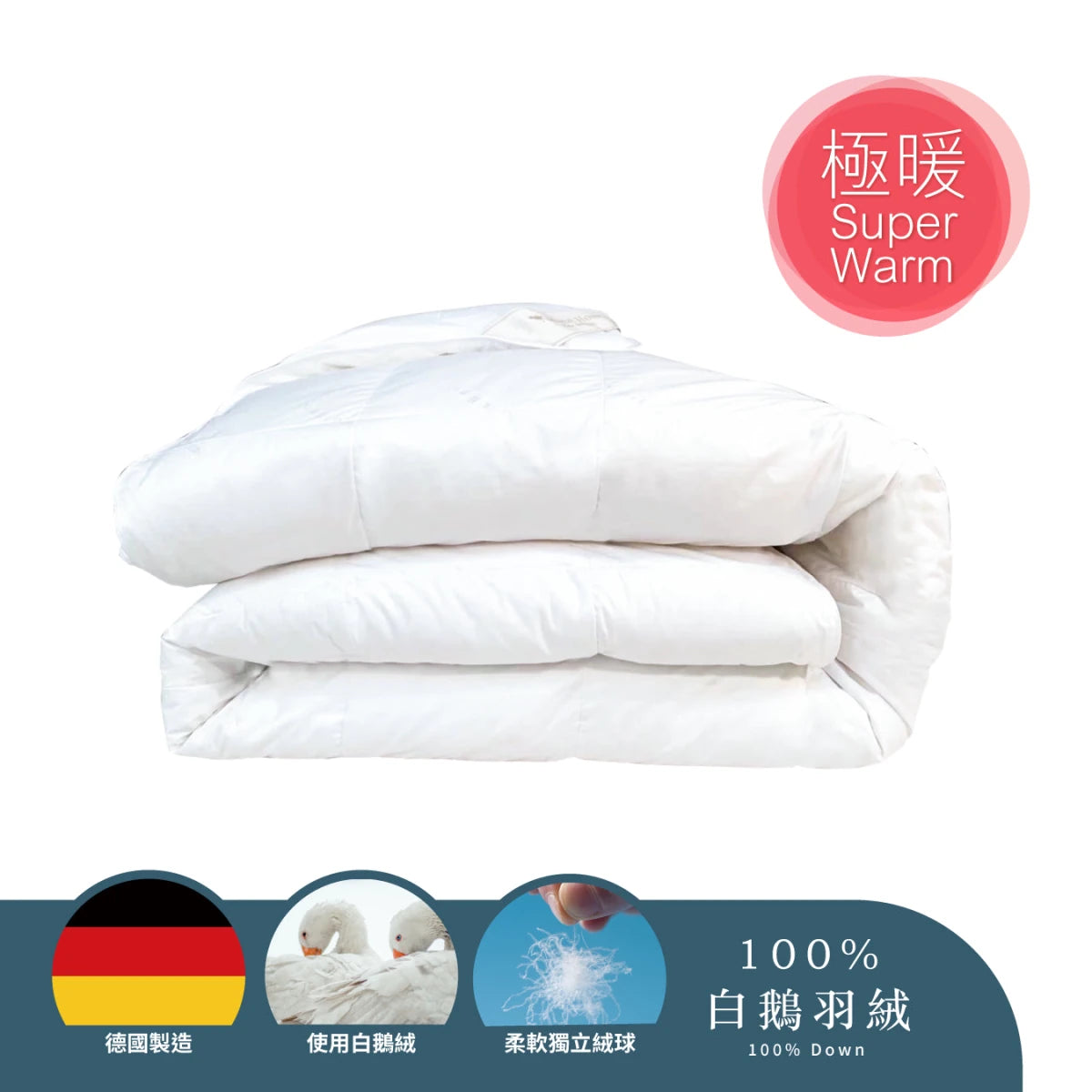 100% Germany Imported White Goose DownComforter (DFQT8698) - Down Quilt - Natural Home