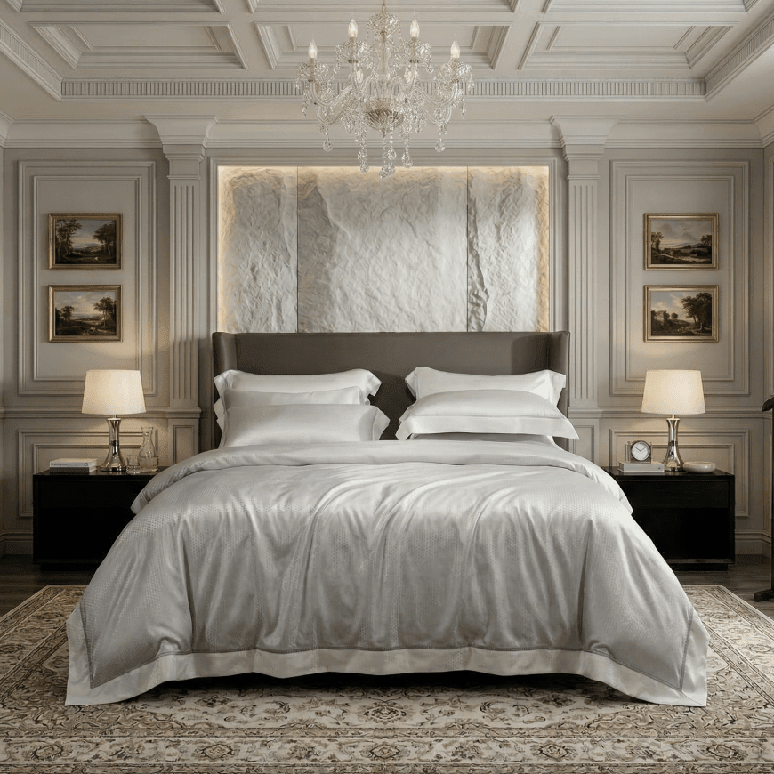 100% Mulberry Silk Bedding (092604) - Shadow - Natural Home
