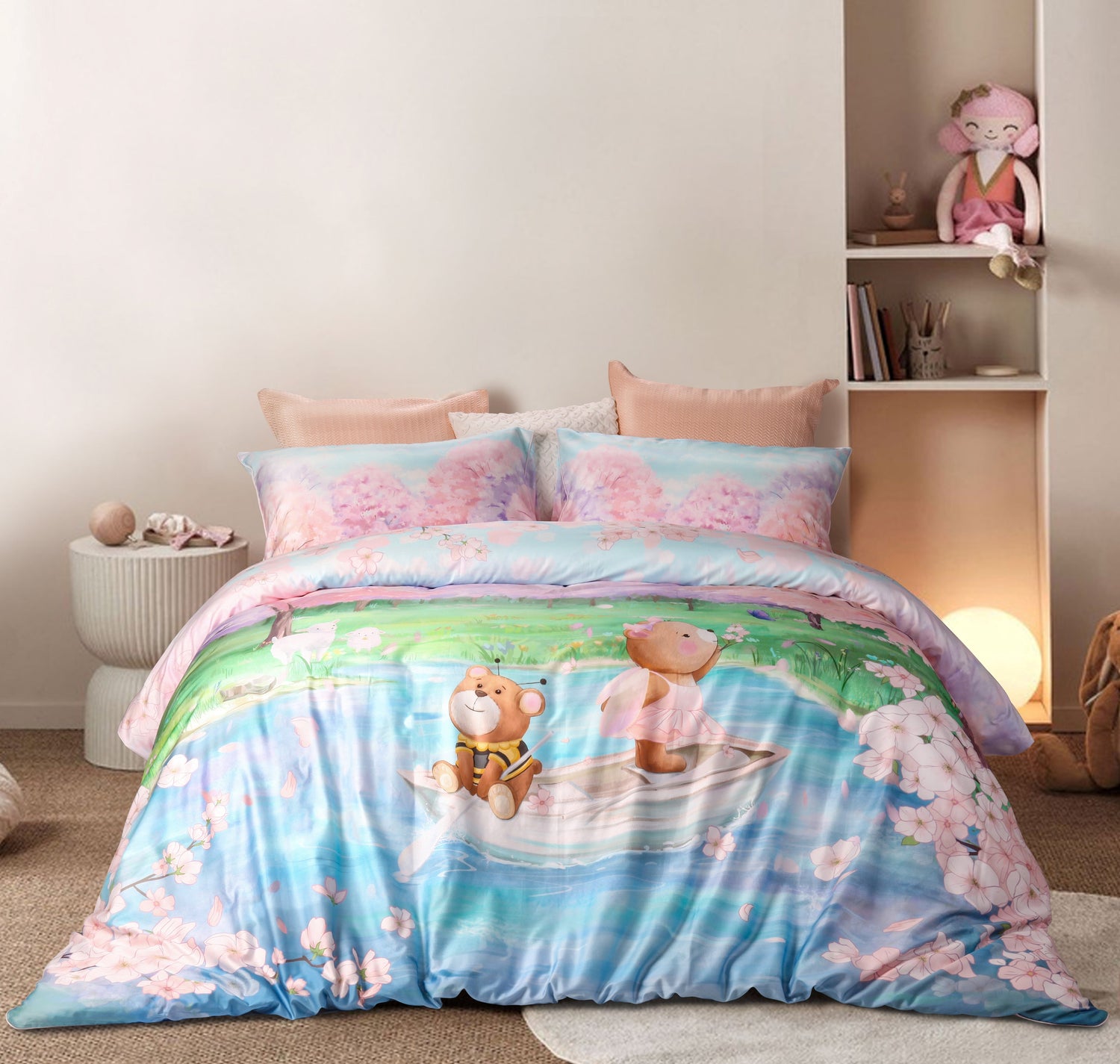 [ Active Fresh ] Wrinkle Clear Printed Pattern (062304) - Bedset - Cherry Blossom - Natural Home