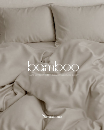 BAMBOO Eco Bed Sheet - Flax Grey (322617) - Natural Home