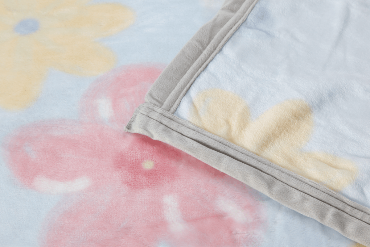 Close-up of the blanket to show the details