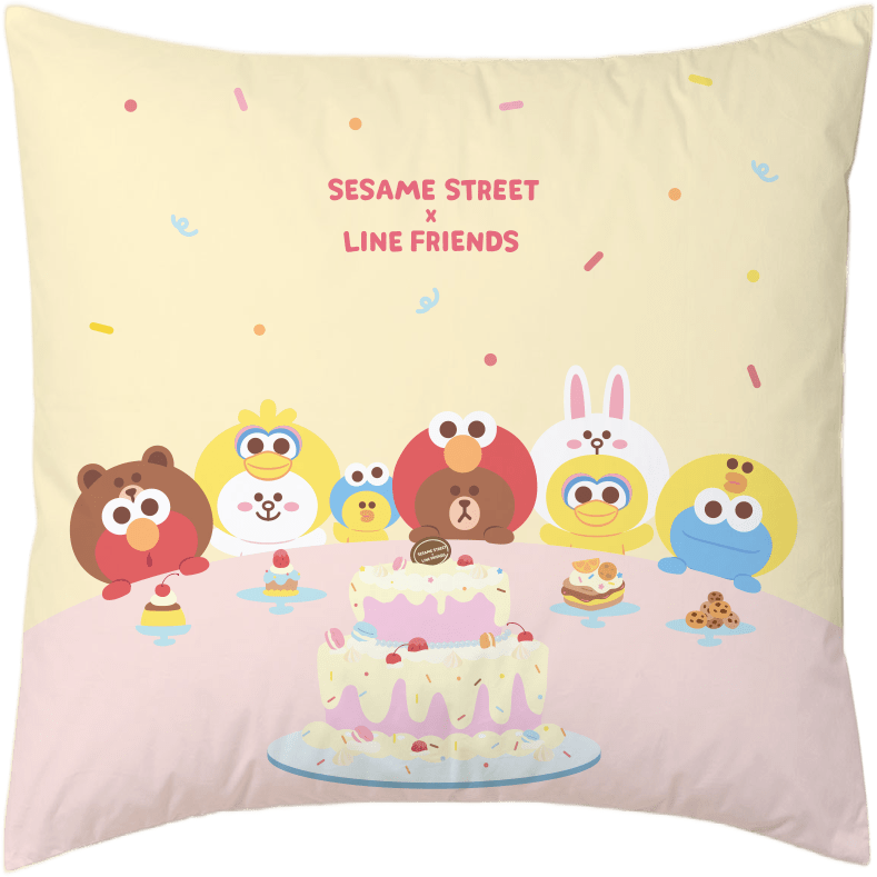 Cushion (CCCUSL01 - 05) - Sesame Street x LINE FRIENDS Bedding Collection - Natural Home