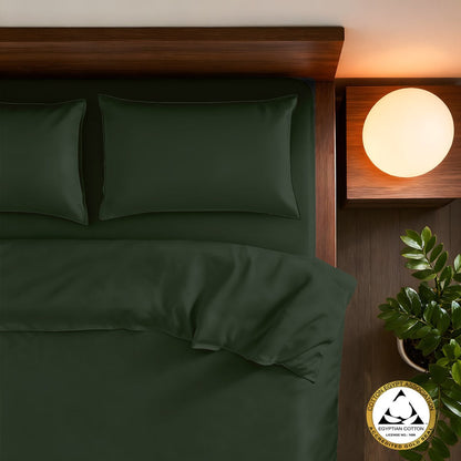 Egyptian Cotton Wrinkle Clear Anti - mite Bedding - Dark Green (312434) - Natural Home