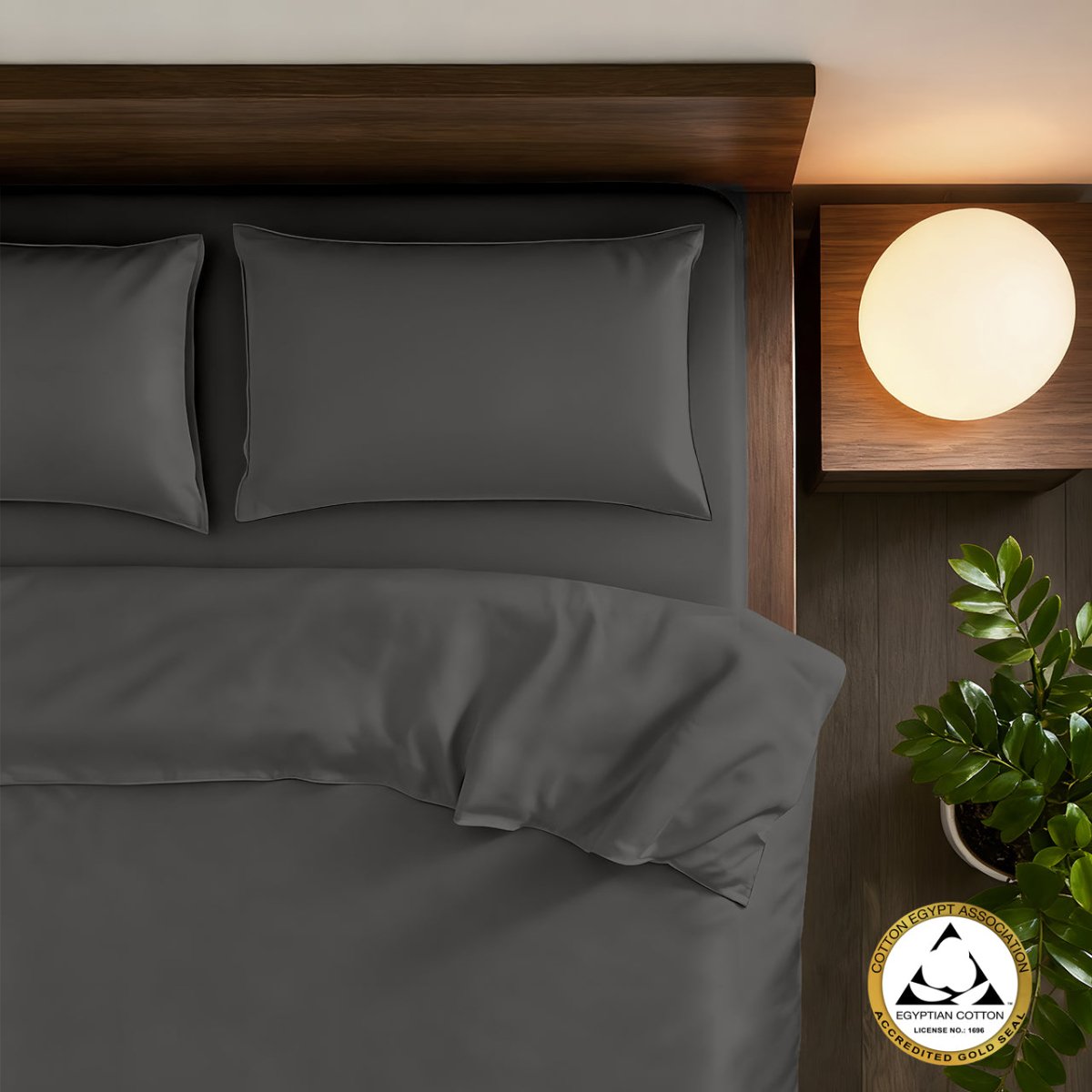Egyptian Cotton Wrinkle Clear Anti - mite Bedding - Graphite (312433) - Natural Home