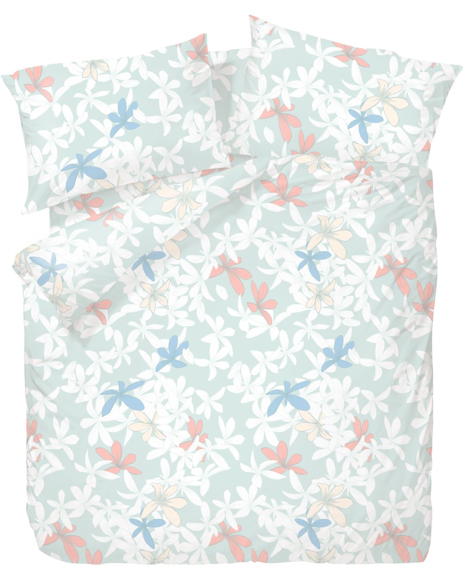 Floral pattern light blue 400 thread count cotton bedding