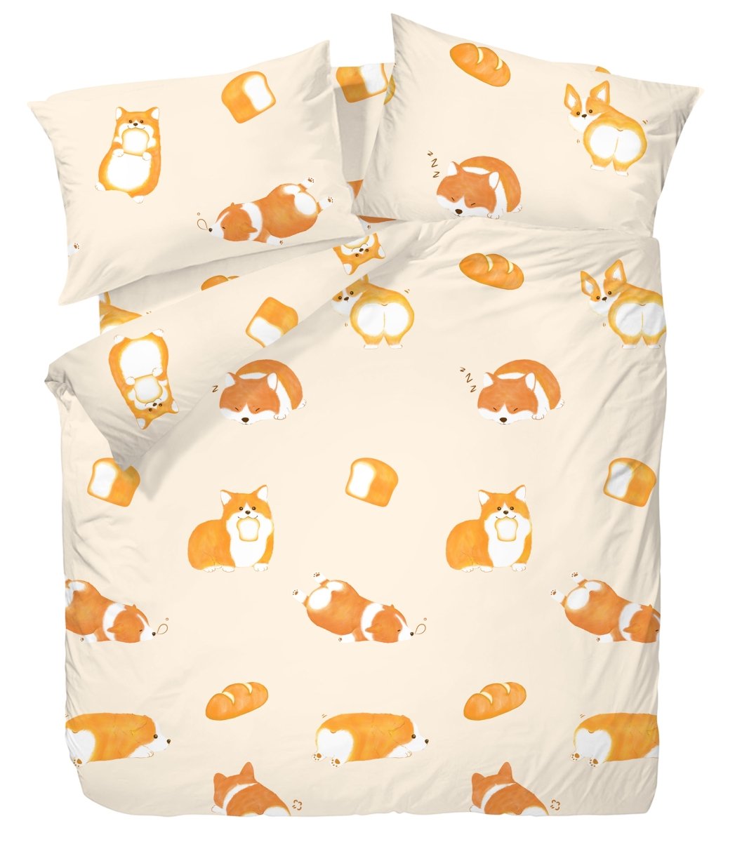 Bedding Set with Corgi pattern