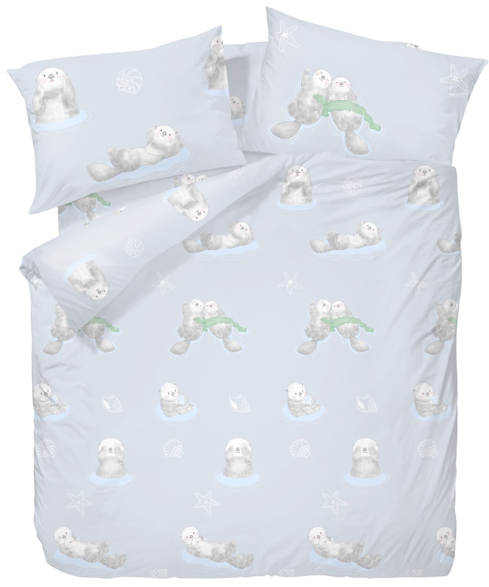 Frattini 100% Cotton Animal Pattern - Otter Waves (012506) - Natural Home