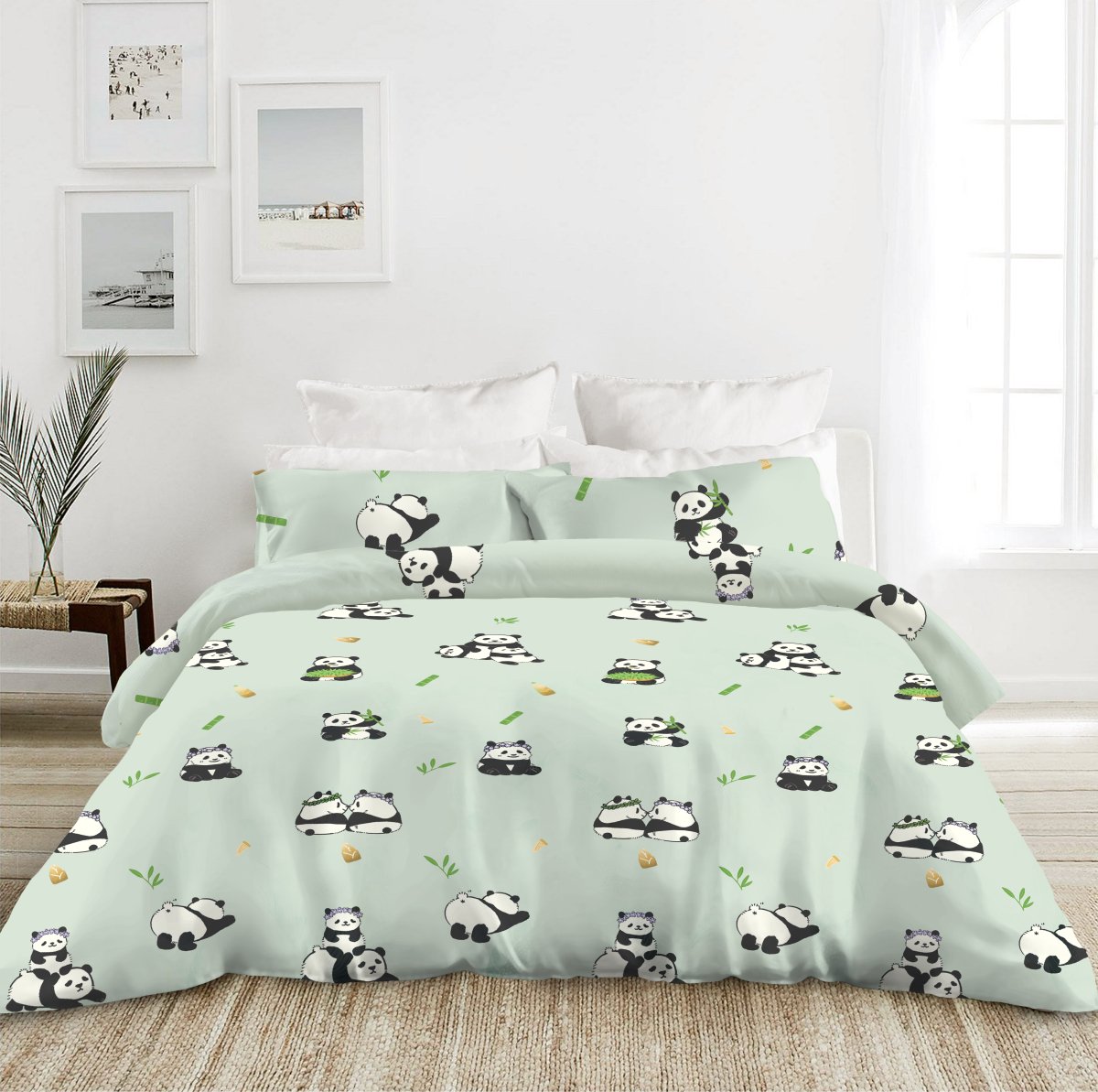 Frattini 100% Cotton Animal Pattern - Panda (012442) - Natural Home