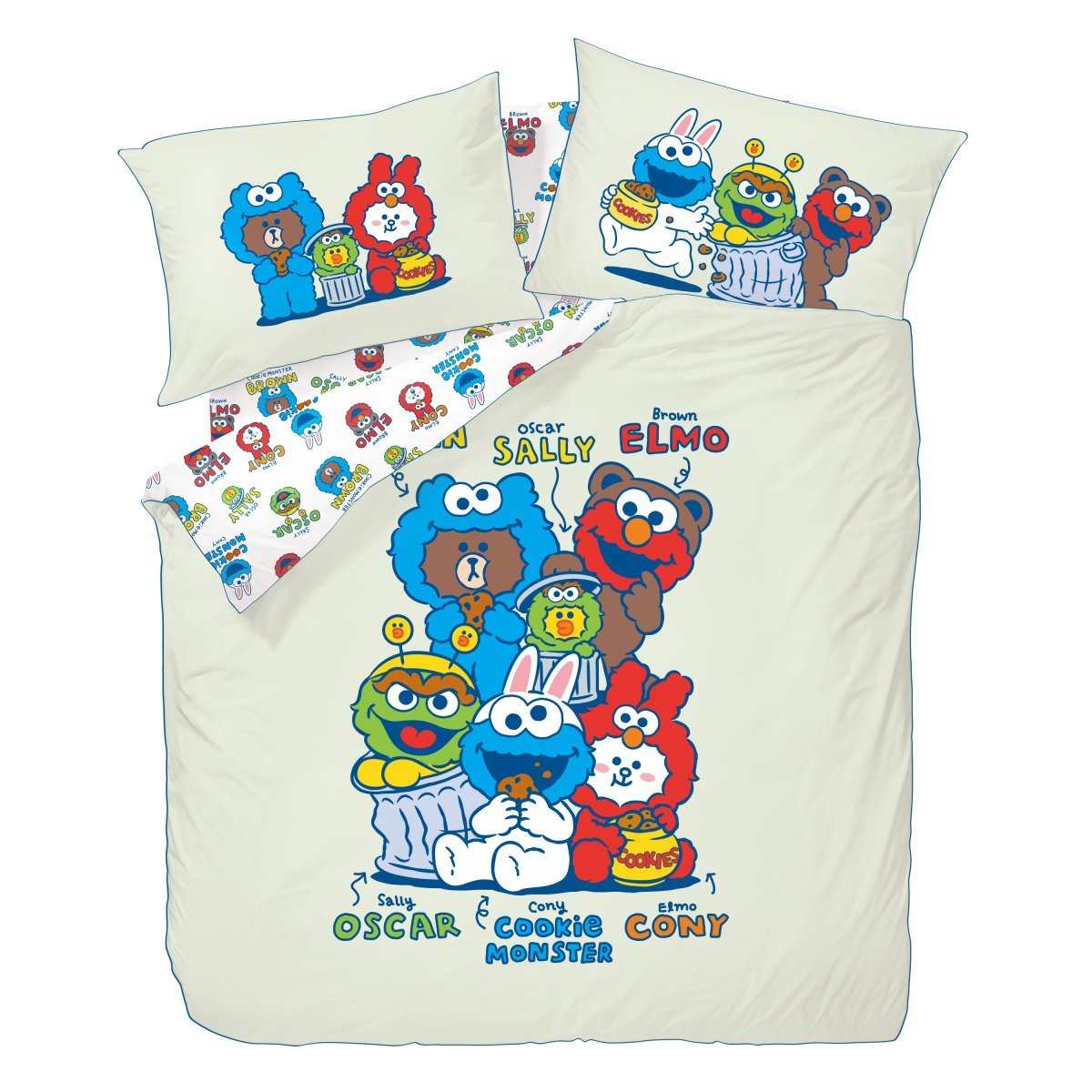 Joyful Carnival (BD01SL07) - Sesame Street x LINE FRIENDS Active Fresh Bedding Collection - Natural Home
