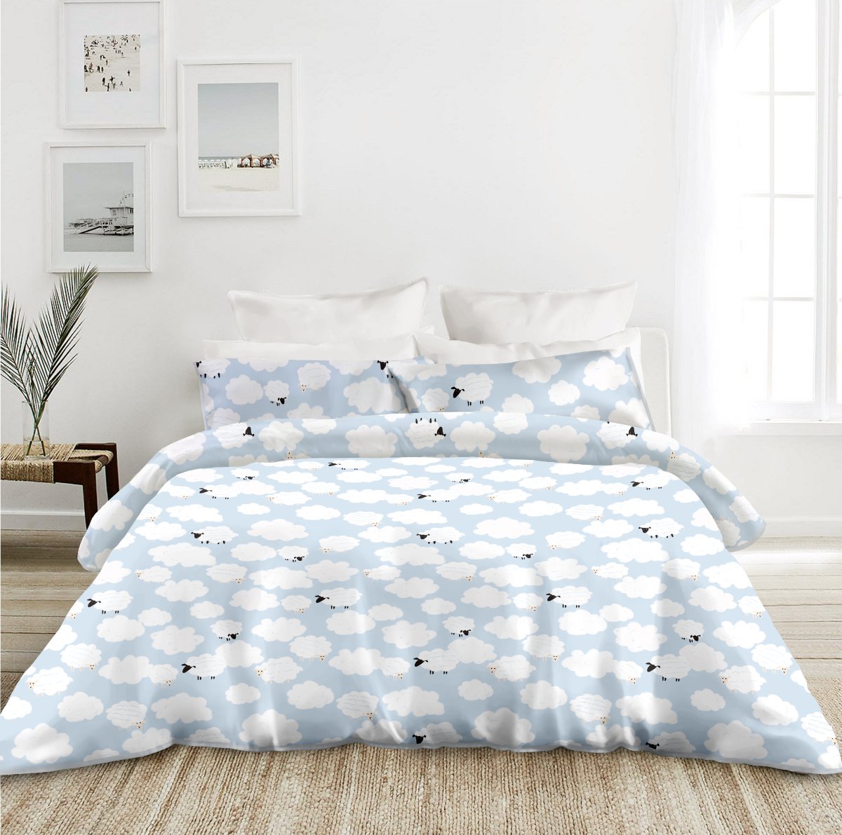 MALLOW Ultra-Soft 100% Cotton Bedding - Sleepy Sheep (132548) - Natural Home