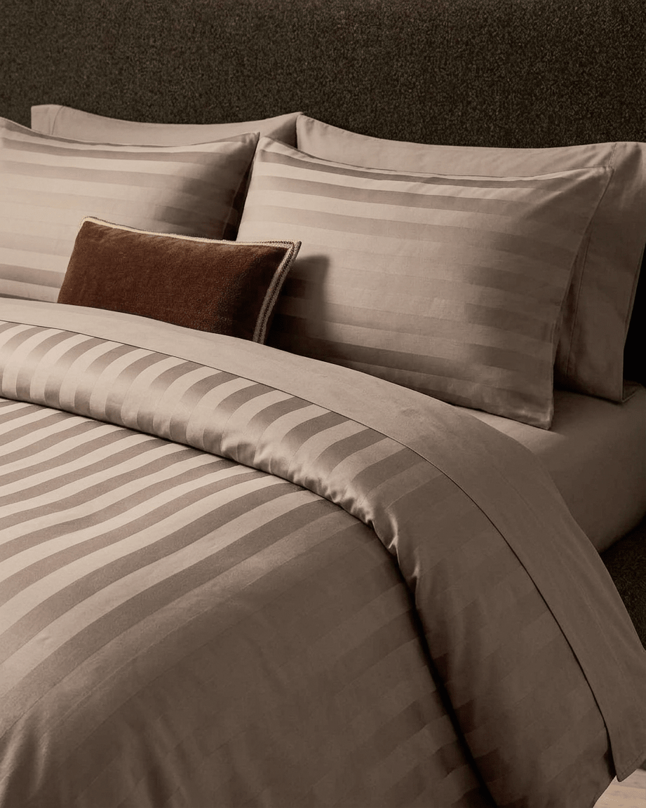 Wrinkle Clear Cotton Anti-mite Plain Color Bedding - Mocha (062605)