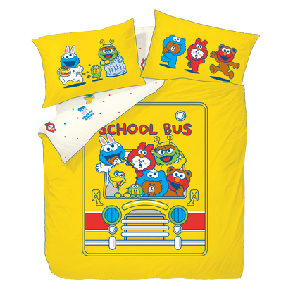 School Bus (BD01SL09) - Sesame Street x LINE FRIENDS Active Fresh Bedding Collection - Natural Home