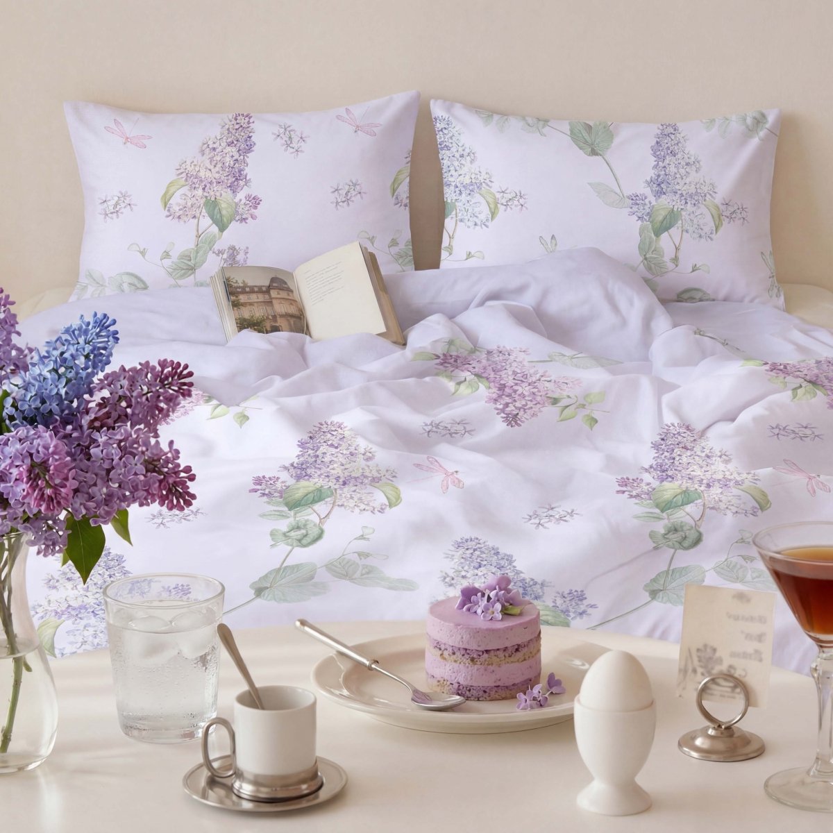 Wrinkle Clear Cotton Anti-mite Bedding - Lilac Elegance (062407) - Natural Home